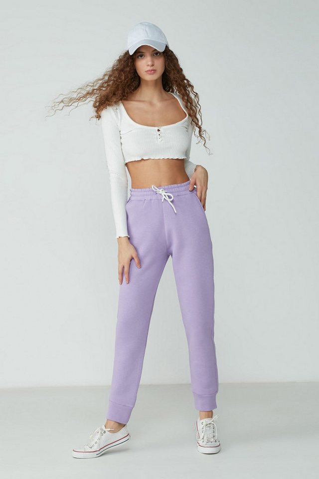 C&CITY Pyjamahose Sporthose Bündchen von C&CITY