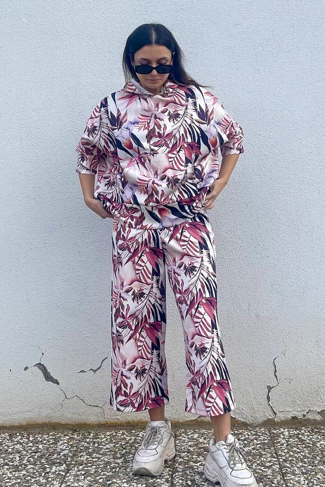 C&CITY Pyjamahose Locker geschnittene Hose Jogginghose 835 Ecru/Rot C&CITY Pyjamahose Locker geschnittene Hose Jogginghose 835 Ecru/Rot von C&CITY