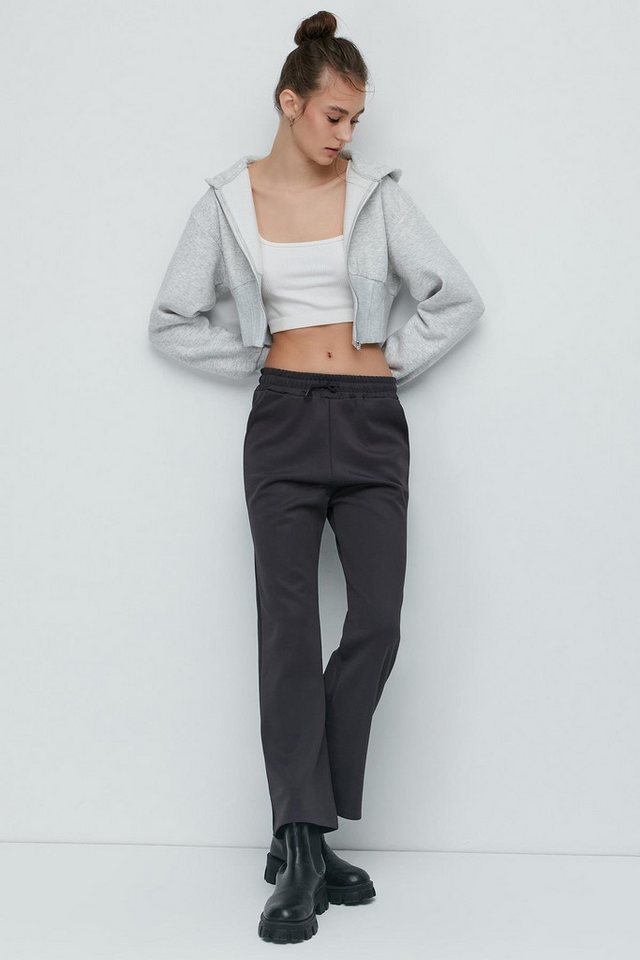 C&CITY Pyjamahose Schlitz-Flare-Jogginghose 843 geräuchert C&CITY Pyjamahose Schlitz-Flare-Jogginghose 843 geräuchert von C&CITY