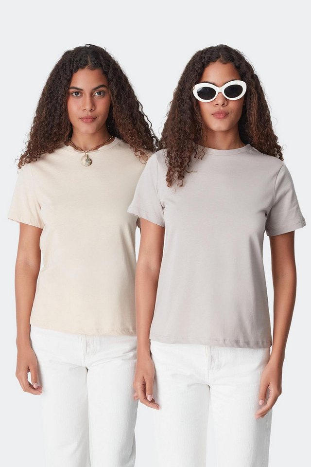 C&CITY Pyjamaoberteil Kurzarm-2-teiliges Basic-T-Shirt mit Rundhalsausschnitt 960 Schwarz C&CITY Pyjamaoberteil Kurzarm-2-teiliges Basic-T-Shirt mit Rundhalsausschnitt 960 Schwarz von C&CITY