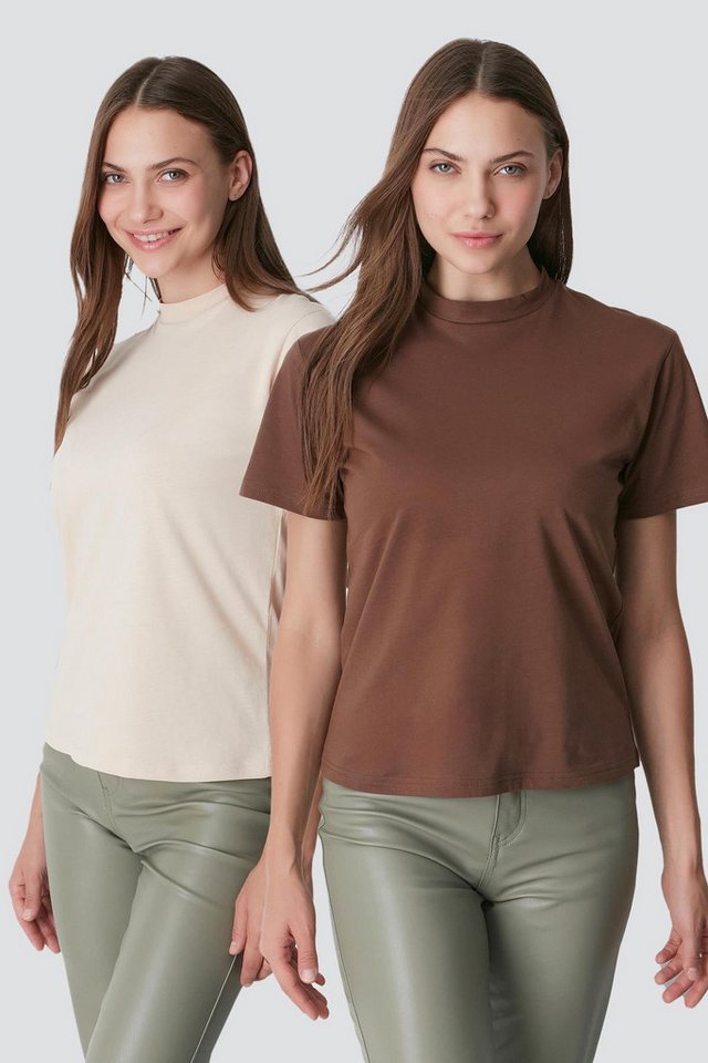 C&CITY Pyjamaoberteil Kurzarm Basic T-Shirt Set von C&CITY