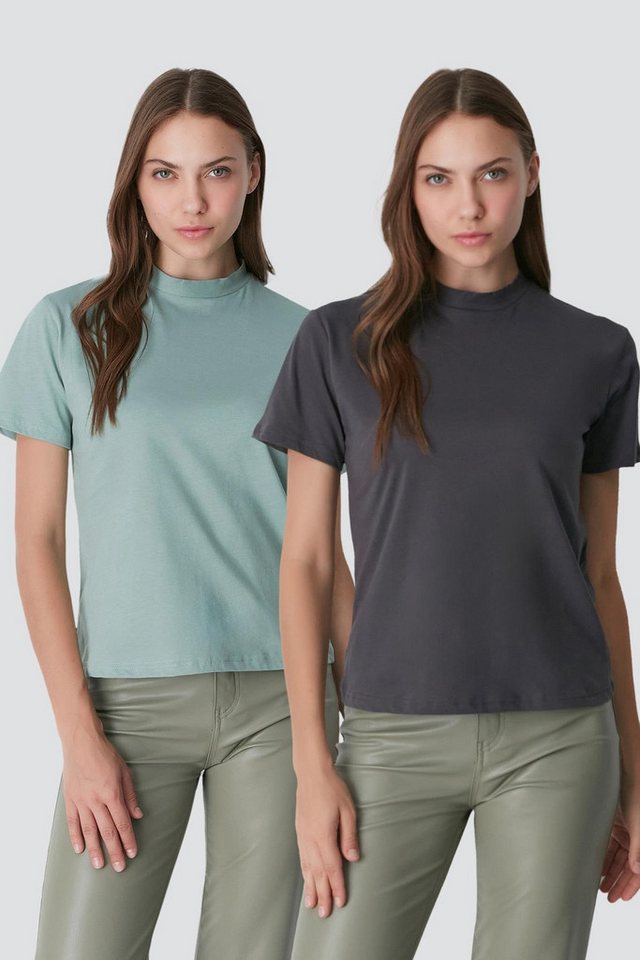 C&CITY Pyjamaoberteil Kurzarm Basic T-Shirt Set von C&CITY