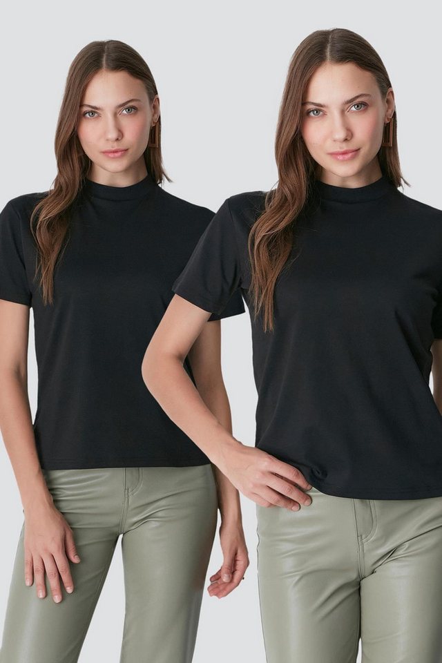 C&CITY Pyjamaoberteil Kurzarm Basic T-Shirt Set von C&CITY