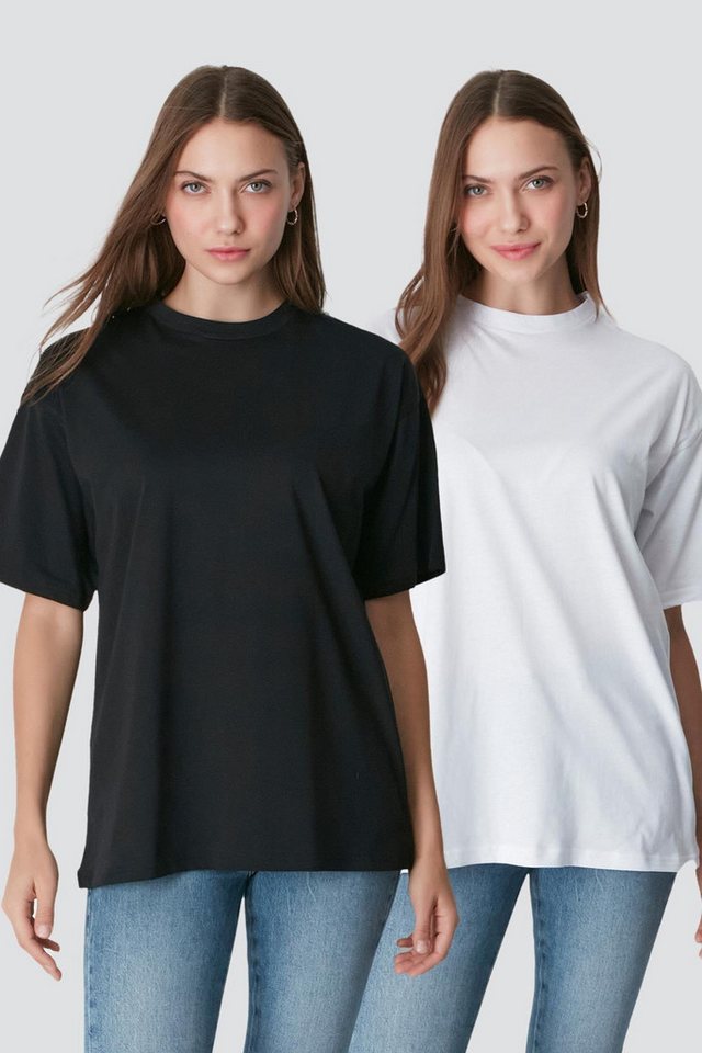 C&CITY Pyjamaoberteil Kurzarm Fahrradkragen 2er-Pack Freizeit T-Shirt C&CITY Pyjamaoberteil Kurzarm Fahrradkragen 2er-Pack Freizeit T-Shirt von C&CITY
