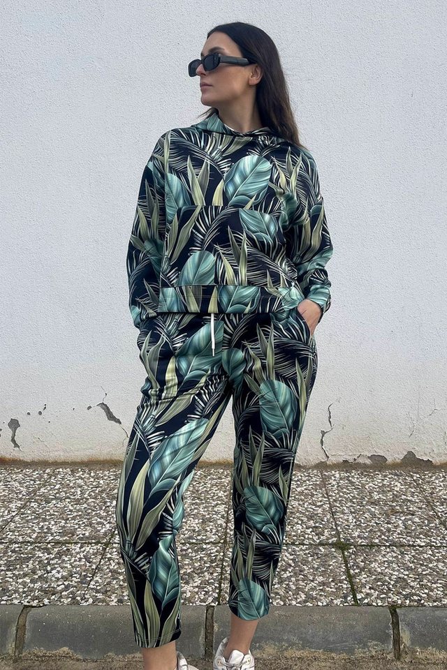 C&CITY Pyjamaoberteil Langarm-Sweatshirt mit Kapuze und Bündchen 838 Schwarz/Mint C&CITY Pyjamaoberteil Langarm-Sweatshirt mit Kapuze und Bündchen 838 Schwarz/Mint von C&CITY