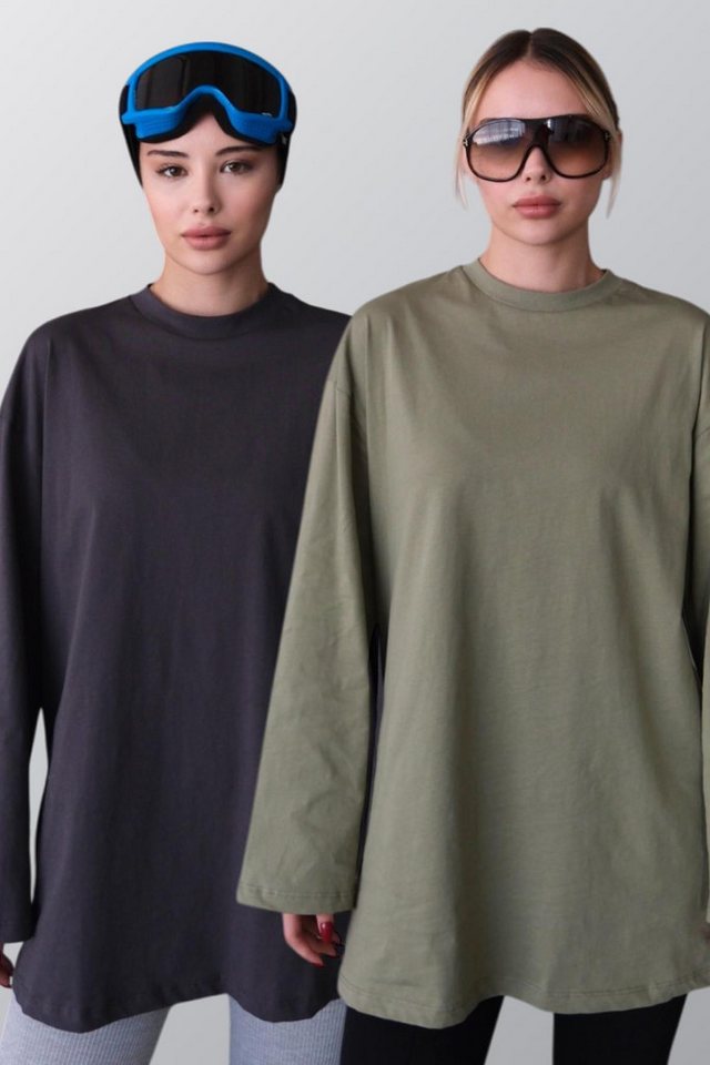C&CITY Pyjamaoberteil Weitärmeliges Oversize-T-Shirt im 2er-Pack 964 Schwarz/Weiß C&CITY Pyjamaoberteil Weitärmeliges Oversize-T-Shirt im 2er-Pack 964 Schwarz/Weiß von C&CITY