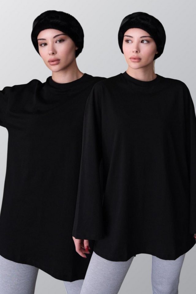 C&CITY Pyjamaoberteil Weitärmeliges Oversize-T-Shirt im 2er-Pack 964 Schwarz/Weiß C&CITY Pyjamaoberteil Weitärmeliges Oversize-T-Shirt im 2er-Pack 964 Schwarz/Weiß von C&CITY