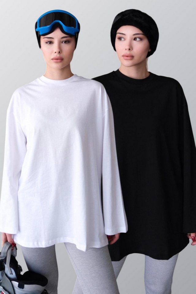 C&CITY Pyjamaoberteil Weitärmeliges Oversize-T-Shirt im 2er-Pack 964 Schwarz/Weiß C&CITY Pyjamaoberteil Weitärmeliges Oversize-T-Shirt im 2er-Pack 964 Schwarz/Weiß von C&CITY
