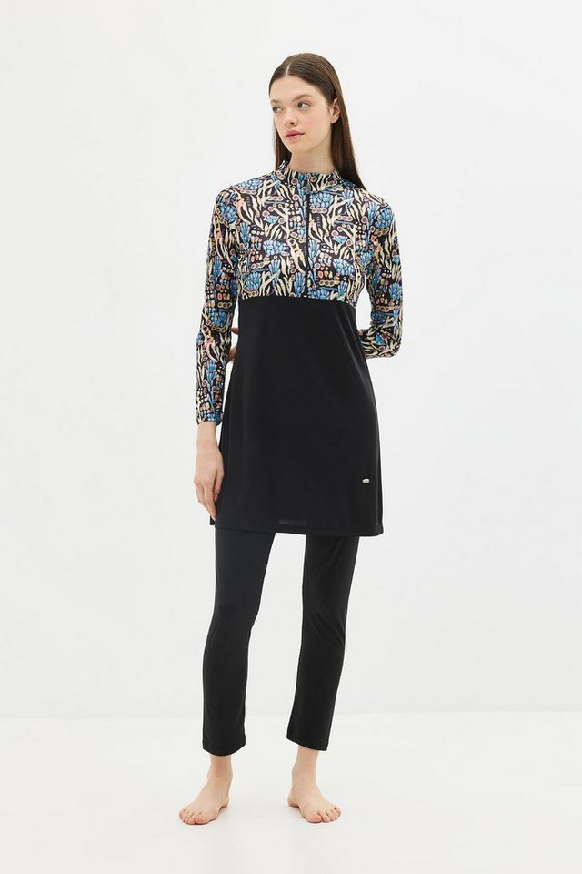 C&CITY Schwimmanzug Gemustertes Reißverschluss 4-teiliges Badeanzug-Set von C&CITY