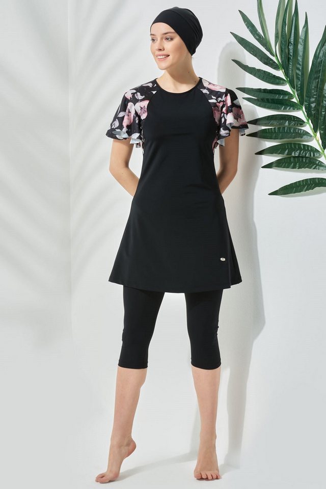 C&CITY Schwimmanzug Halbbedeckter Hijab-Badeanzug mit Kurzarmstrumpfhose C13090 Schwarz C&CITY Schwimmanzug Halbbedeckter Hijab-Badeanzug mit Kurzarmstrumpfhose C13090 Schwarz von C&CITY