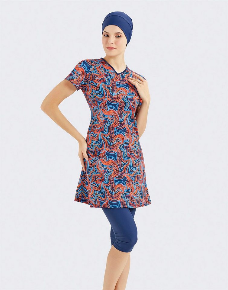 C&CITY Schwimmanzug Kurzarm Halbbedeckter Bescheidener Badeanzug C&CITY Schwimmanzug Kurzarm Halbbedeckter Bescheidener Badeanzug von C&CITY