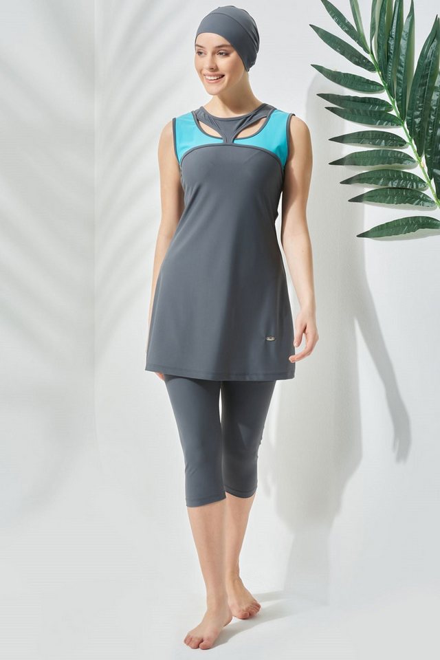 C&CITY Schwimmanzug Nullärmel Leggings Halbbedeckter Bescheidener Badeanzug C&CITY Schwimmanzug Nullärmel Leggings Halbbedeckter Bescheidener Badeanzug von C&CITY