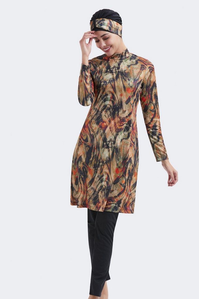 C&CITY Schwimmanzug Vollständige Abdeckung 3-teiliges Badeanzug-Set von C&CITY