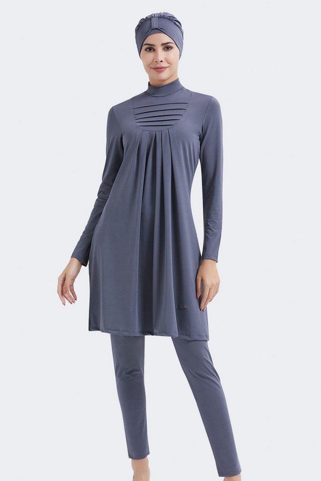 C&CITY Schwimmanzug Vollständig bedeckter dreiteiliger Hijab-Badeanzug C12050 geräuchert C&CITY Schwimmanzug Vollständig bedeckter dreiteiliger Hijab-Badeanzug C12050 geräuchert von C&CITY