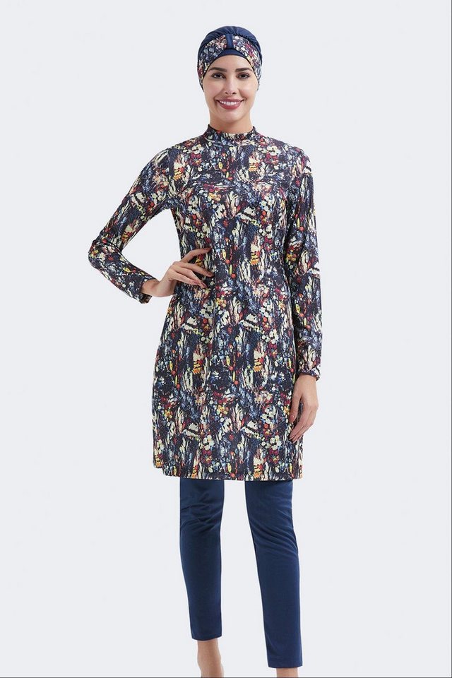 C&CITY Schwimmanzug Vollständige Abdeckung 4-teiliges Badeanzug-Set von C&CITY