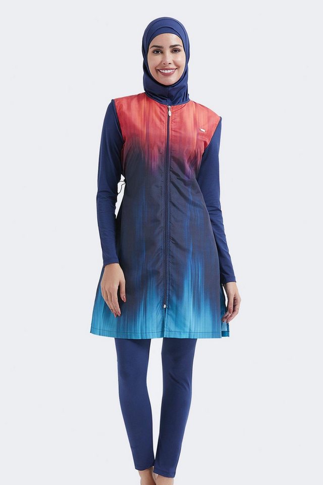 C&CITY Schwimmanzug Vollständige Abdeckung 4-teiliges Badeanzug-Set von C&CITY