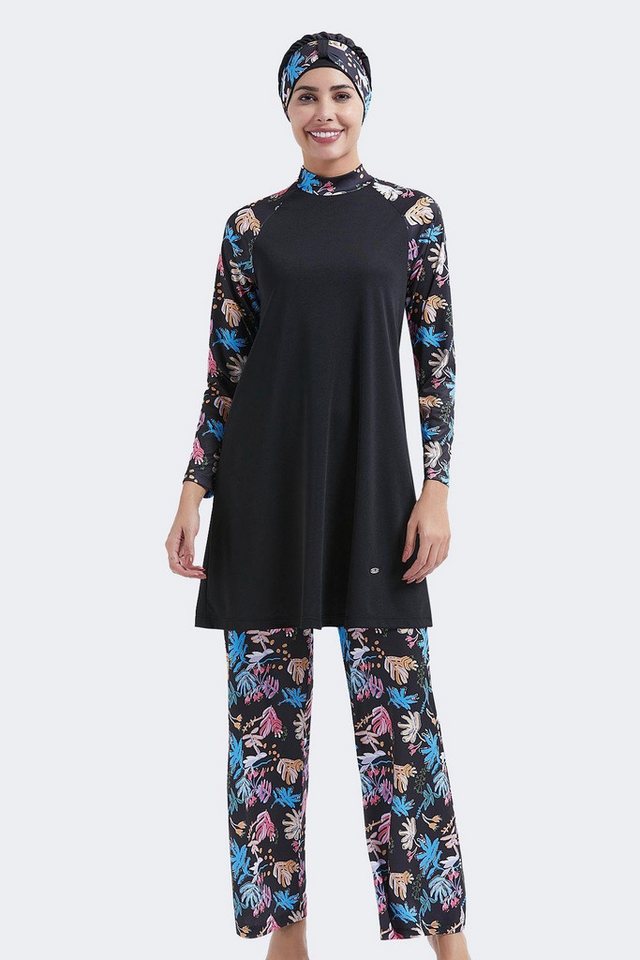 C&CITY Schwimmanzug Vollständige Abdeckung 4-teiliges Badeanzug-Set von C&CITY