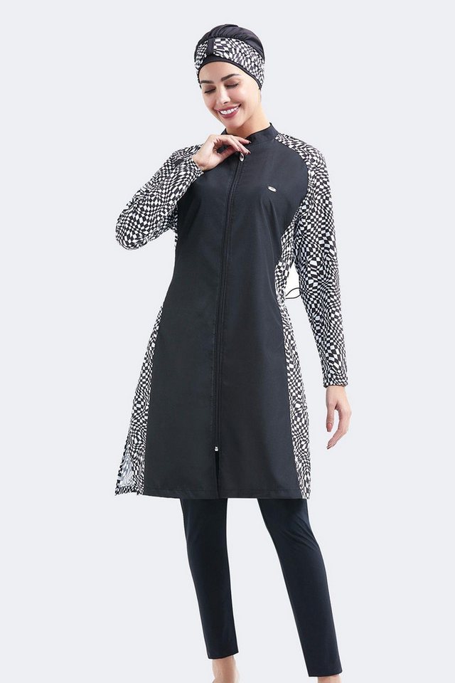 C&CITY Badeanzug Vollständige Abdeckung 4-teiliges Badeanzug-Set von C&CITY