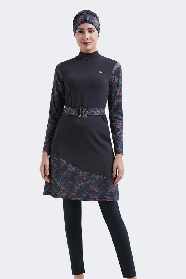 C&CITY Schwimmanzug Vollständige Abdeckung 4-teiliges Badebekleidungsset von C&CITY