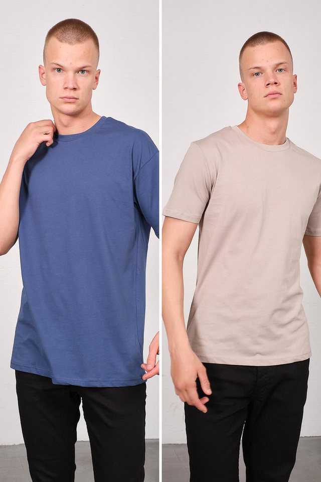 C&CITY T-Shirt Herren Basic T-Shirt mit Fahrrad-Ausschnitt - 2er Pack C&CITY T-Shirt Herren Basic T-Shirt mit Fahrrad-Ausschnitt - 2er Pack von C&CITY