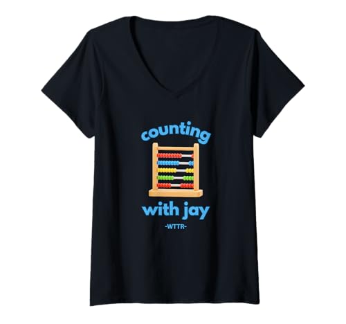 Damen WTTR Zählen mit Jay T-Shirt mit V-Ausschnitt Damen WTTR Zählen mit Jay T-Shirt mit V-Ausschnitt von C & D Designs