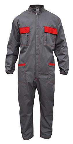 C.B.F. Balducci Group Arbeitsanzug mit Mehreren Taschen (Grau/Rot, XXL) für Herren von C.B.F. Balducci Group