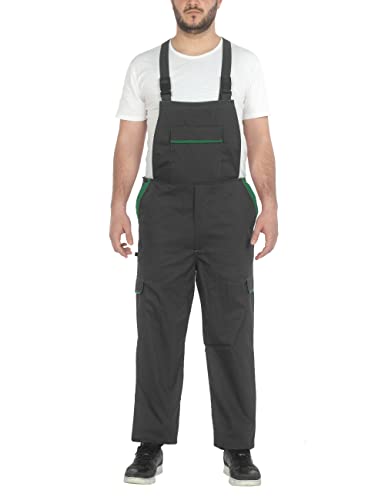 C.B.F. Balducci Group Arbeitslatzhose für Herren und Damen mit mehreren Taschen, Grau / Grün, XL von C.B.F. Balducci Group