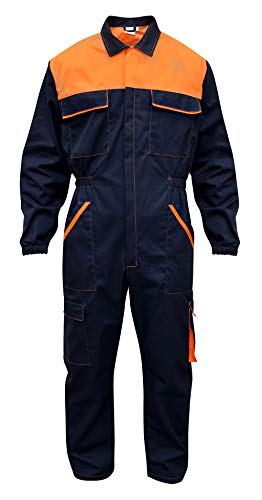 C.B.F. Balducci Group für Herren Arbeitsanzug aus 100% Baumwolle mit mehreren Taschen,Ohne Gummizug an den Handgelenken,langarm 2X Groß Orangenblau. von C.B.F. Balducci Group