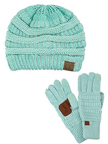 C&C Damen Handschuh-Set Gr. One size, Menthe Métallique von C.C