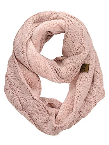 C.C Damen Warmer Winter Unendlichkeitsschal mit Sherpa Futter, Rosa von C.C