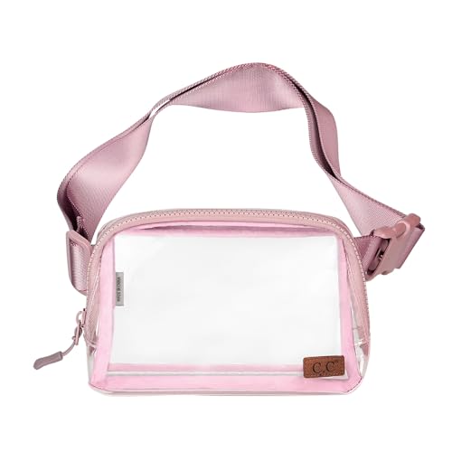 C.C Durchsichtige Bauchtasche für Damen, Unisex, aus TPU, mit verstellbarem Riemen, Rose von C.C