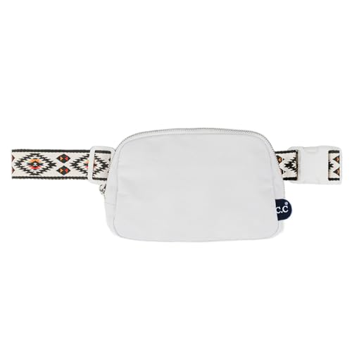 C.C Gürteltasche für Damen, Bauchtasche, Crossbody-Taschen für Frauen, modische Hüfttaschen mit verstellbarem Riemen, Geschenke für Frauen, Aztec Strap-White, Einheitsgröße, Stardard von C.C