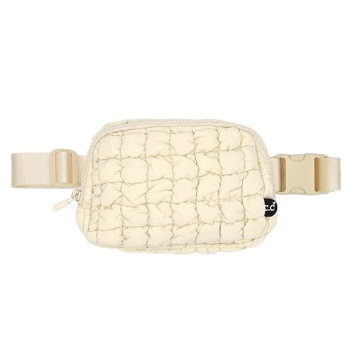 C.C Gürteltasche für Damen, Bauchtasche, Crossbody-Taschen für Frauen, modische Hüfttaschen mit verstellbarem Riemen, Geschenke für Frauen, Gepolstert-Beige, Einheitsgröße, Stardard von C.C