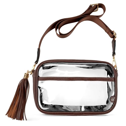 C.C Gürteltasche für Damen, Schultertasche, Crossbody-Tasche mit verstellbarem Riemen für Damen, Transparent, Braun, Gürteltasche für den Alltag von C.C