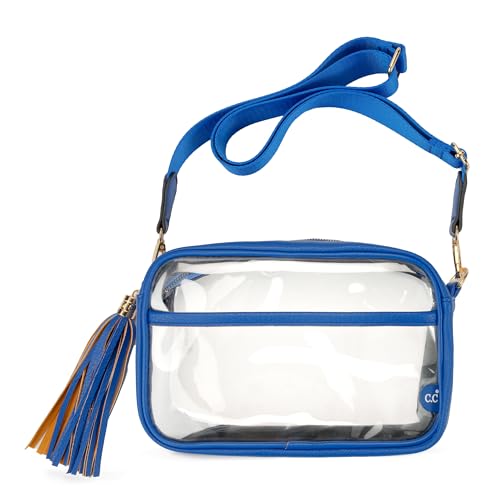 C.C Gürteltasche für Damen, Schultertasche, Crossbody-Tasche mit verstellbarem Riemen für Damen, Transparent, Königsblau, Gürteltasche für den Alltag von C.C