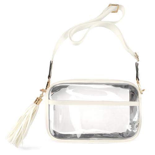 C.C Gürteltasche für Damen, Schultertasche, Crossbody-Tasche mit verstellbarem Riemen für Damen, Transparent, Weiß, Gürteltasche für den Alltag von C.C