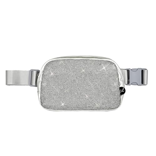C.C Gürteltasche für Damen – gesteppte Bauchtasche Crossbody Hüfttasche mit verstellbarem Gurt, modische Geschenkidee, Strasssteine: Silber, Normale Passform C.C Gürteltasche für Damen – gesteppte Bauchtasche Crossbody Hüfttasche mit verstellbarem Gurt, modische Geschenkidee, Strasssteine: Silber, Normale Passform von C.C