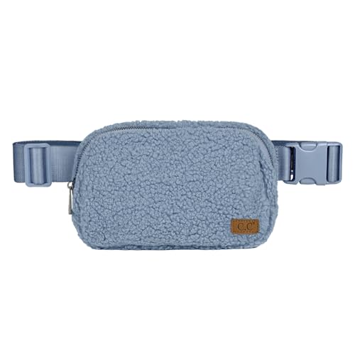 C.C Sherpa Bauchtasche für Damen, Unisex, Fuzzy Daily Waist Crossbody Gürteltasche mit verstellbarem Riemen, Sherpa-Denim, Einheitsgröße von C.C