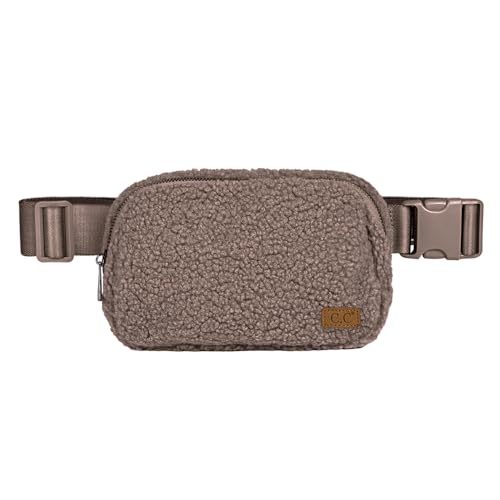 C.C Sherpa Bauchtasche für Damen, Unisex, Fuzzy Daily Waist Crossbody Gürteltasche mit verstellbarem Riemen, Sherpa-Taupe, Sherpa Gürteltasche von C.C