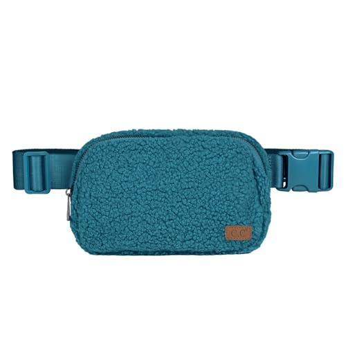 C.C Sherpa Bauchtasche für Damen, Unisex, Fuzzy Daily Waist Crossbody Gürteltasche mit verstellbarem Riemen, Sherpa-Teal von C.C