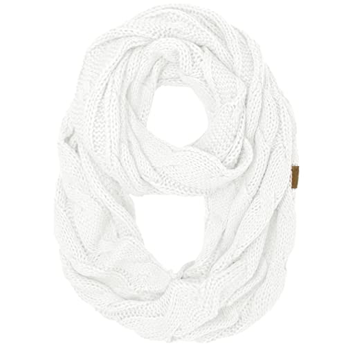 CC Winter Soft Matching Unisex Chunky Knit Cowl Loop Infinity Scarf, reines Weiß, Einheitsgröße von C.C