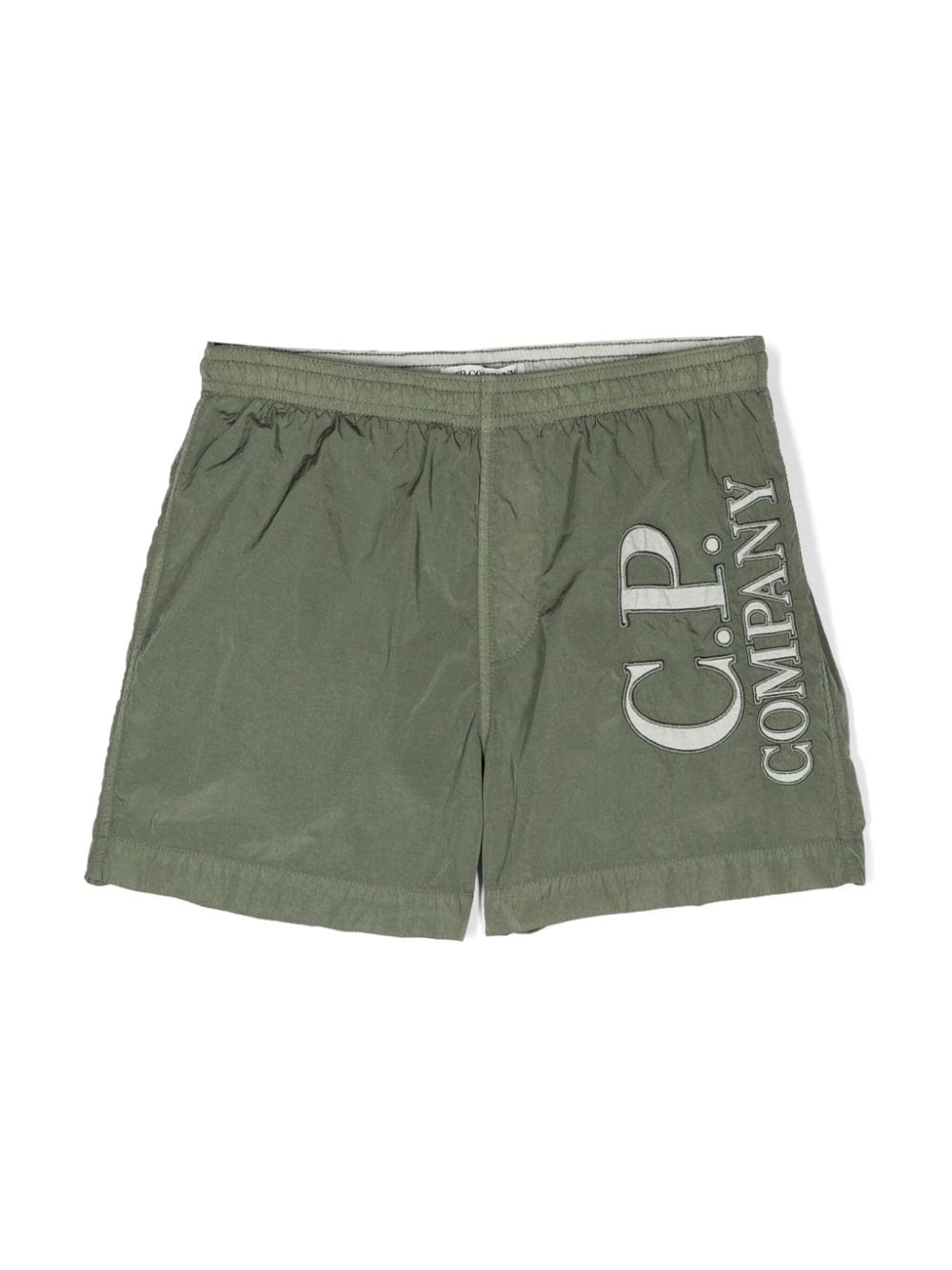 C.P. Company Kids Badeshorts mit Logo-Stickerei - Grün von C.P. Company Kids