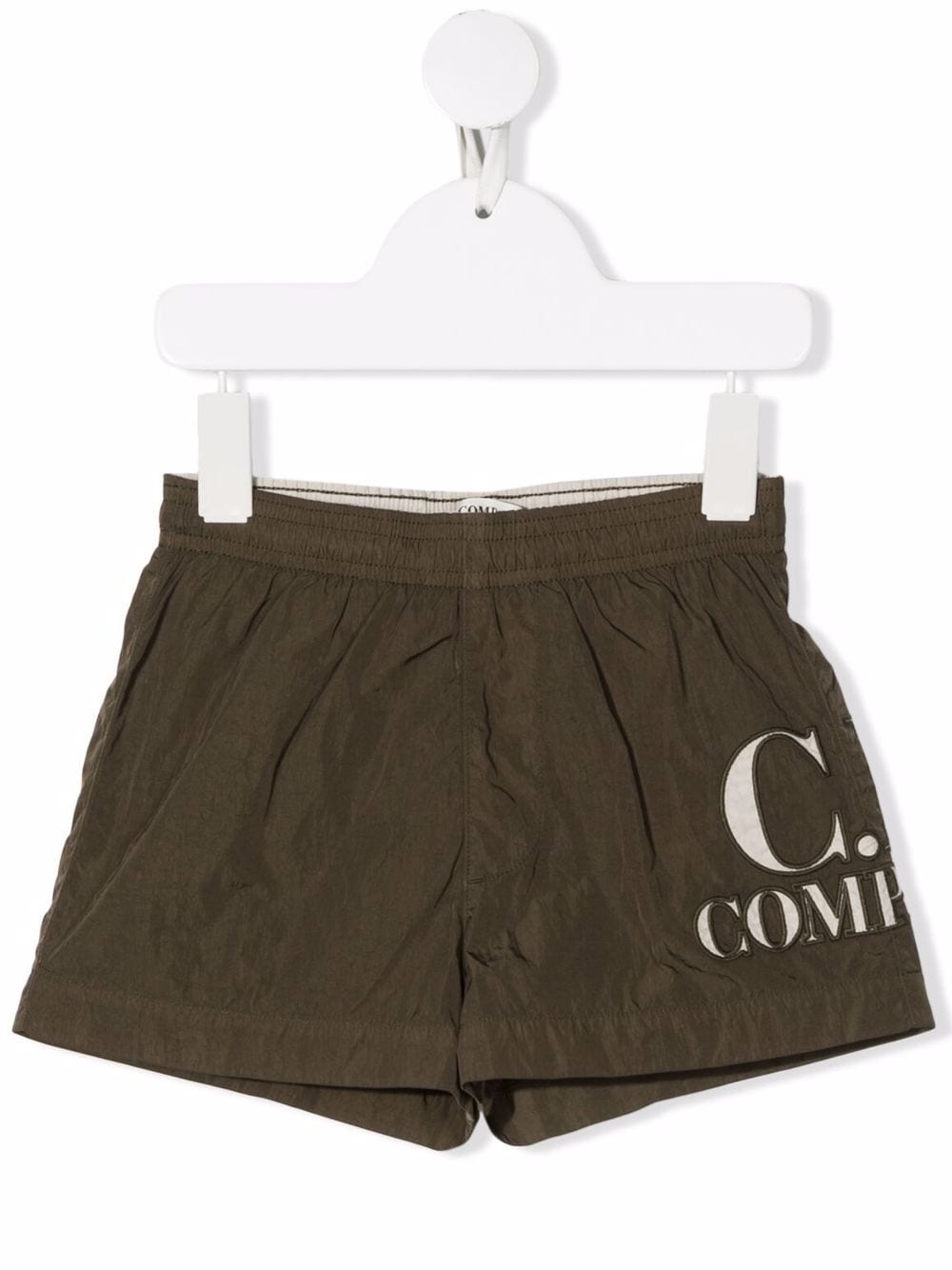 C.P. Company Kids Badeshorts mit Logo-Stickerei - Grün von C.P. Company Kids