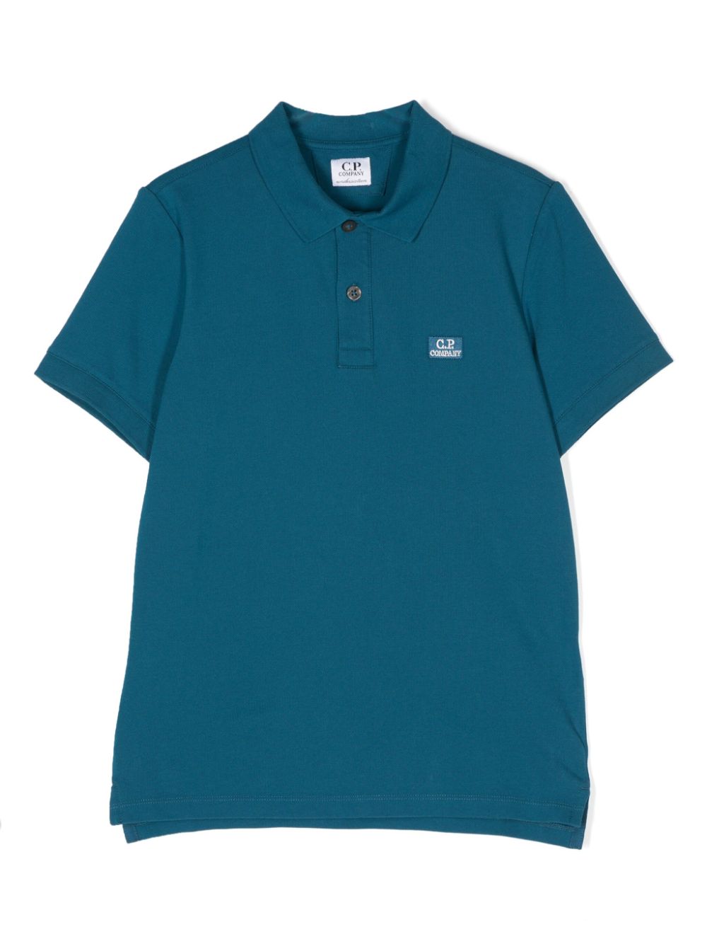 C.P. Company Kids Pikee-Poloshirt mit Logo-Patch - Blau von C.P. Company Kids