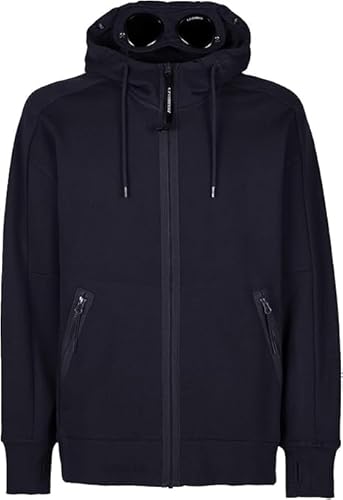 C.P. COMPANY Diagonaler Fleece-Kapuzenpullover, Blau (Total Eclipse Blue), XL von C.P. Company