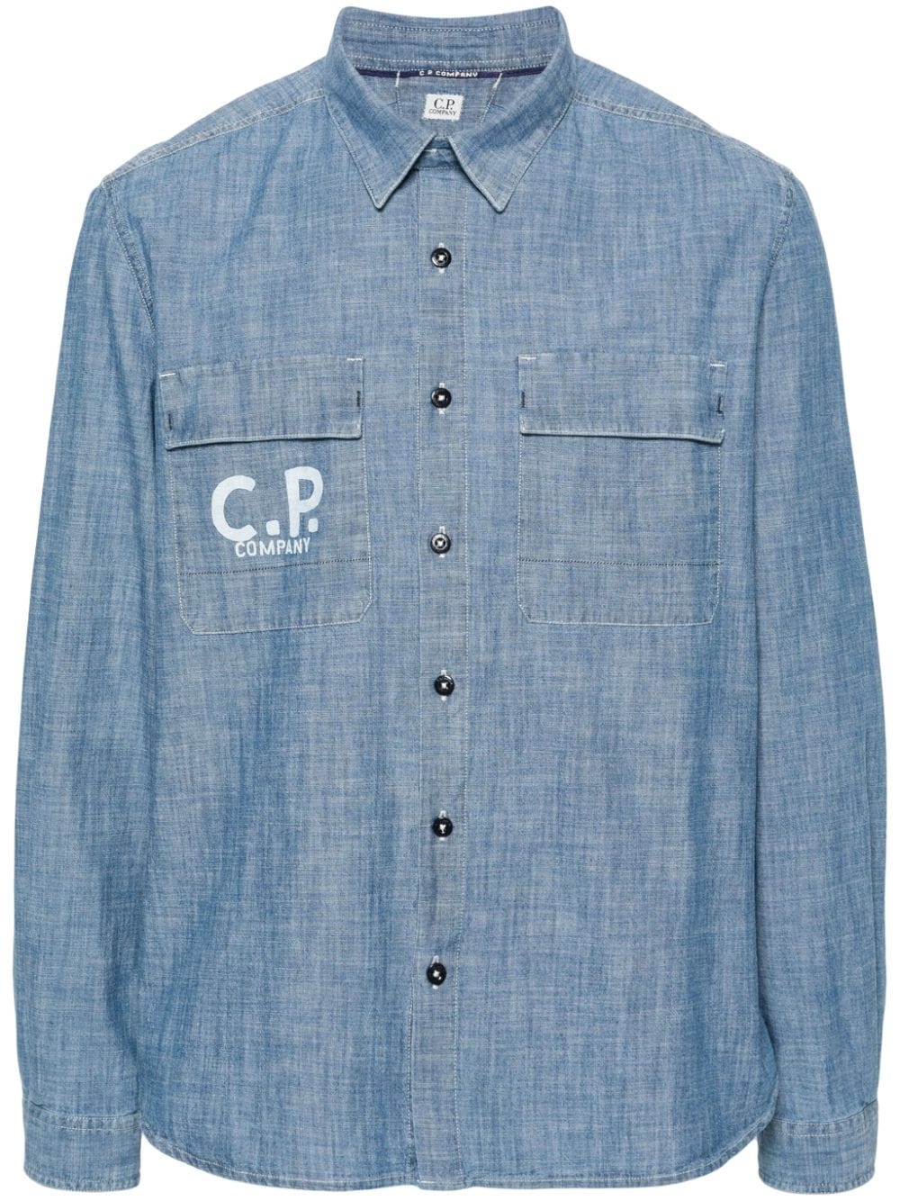 C.P. Company Chambray-Hemd mit Logo-Print - Blau von C.P. Company