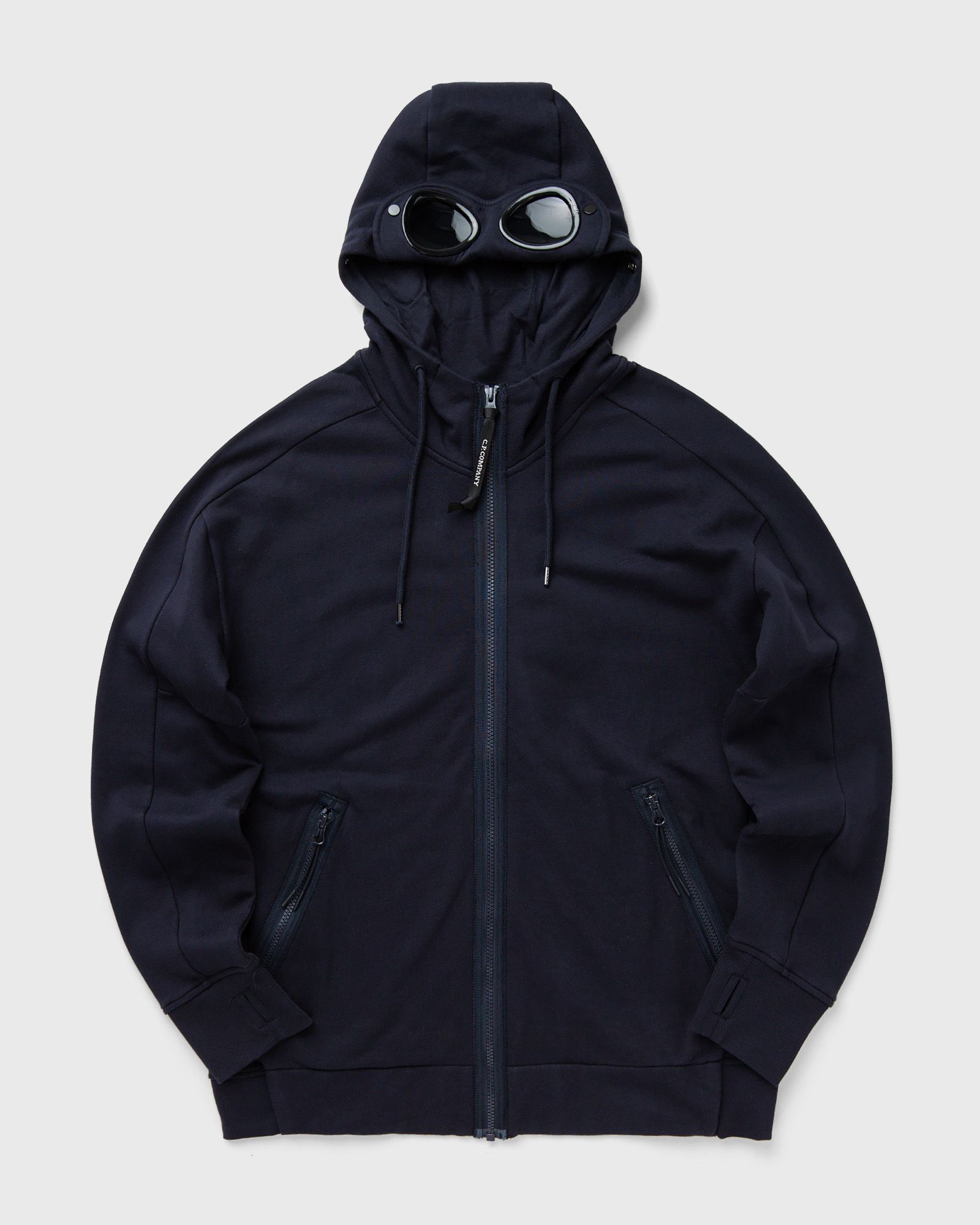 C.P. Company DIAGONAL RAISED FLEECE GOGGLE ZIPPED HOODED SWEATSHIRT men Hoodies|Zippers blue in Größe:XXL von C.P. Company