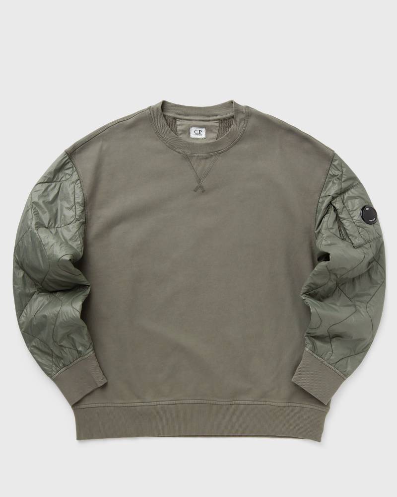 C.P. Company DIAGONAL RAISED FLEECE MIXED QUILTED CREW NECK SWEATSHIRT men Sweatshirts green in Größe:L von C.P. Company