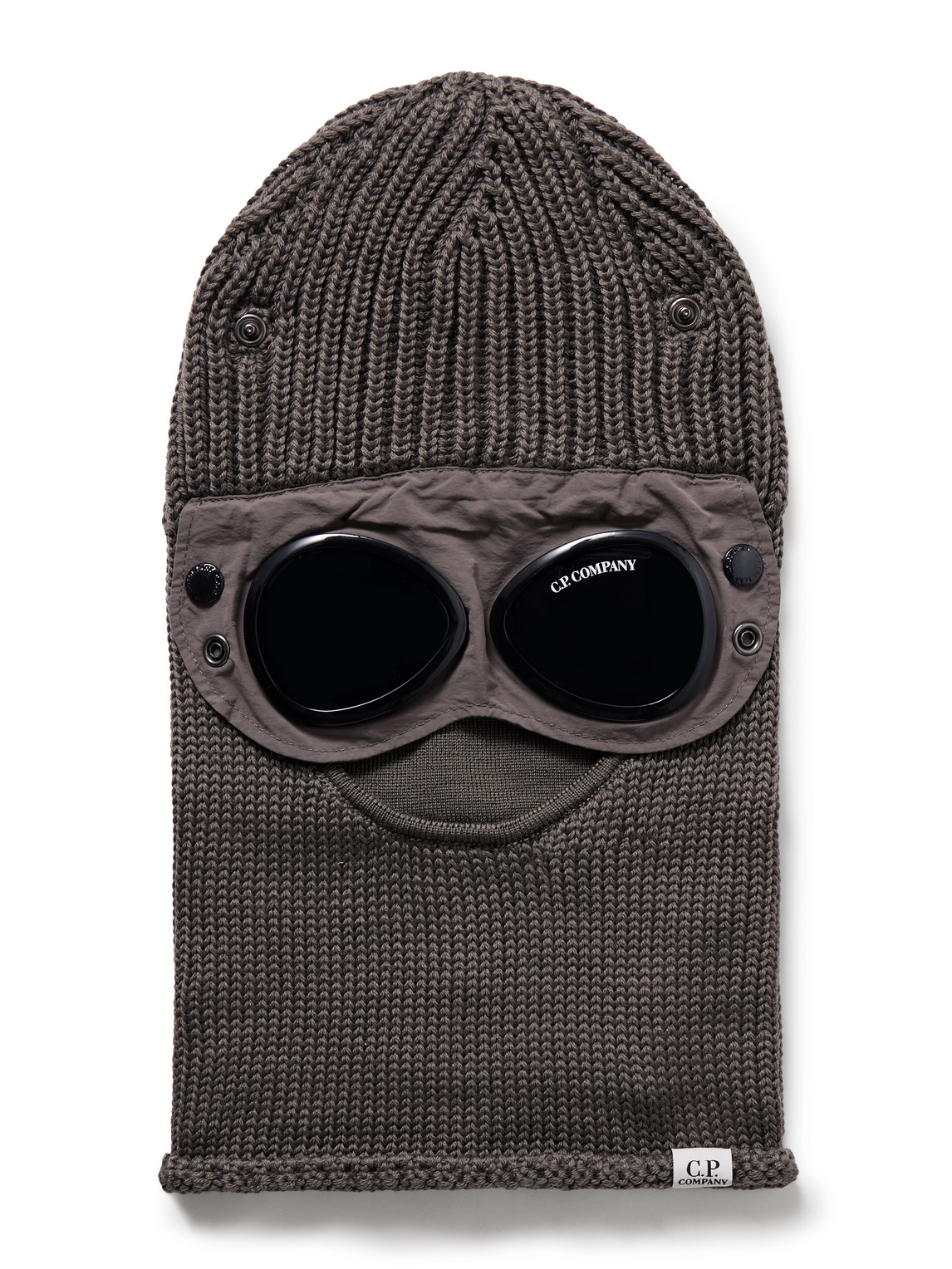 C.P. Company - Goggle-Embellished Shell-Trimmed Ribbed Wool Balaclava - Men - Green von C.P. Company
