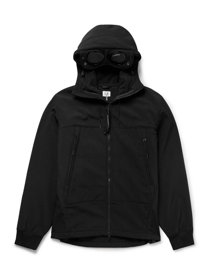 C.P. Company - Goggle Logo-Appliquéd C.P. Shell-R Hooded Jacket - Men - Black - M von C.P. Company
